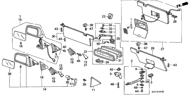 1988 Honda Accord Mirror Assembly, Driver Side Remote Control Door (Matsuyama) Diagram for 76250-SE3-A14