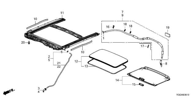 2021 Honda Civic Valve, RR. Drain (Sunroof) Diagram for 70062-TG5-H00