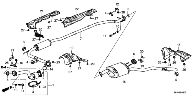 2019 Honda Clarity Plug-In Hybrid Rubber, Exhuast Mounting Diagram for 18215-TVA-A11