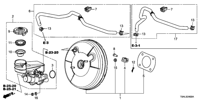 2021 Honda Civic Brake Master Cylinder  - Master Power Diagram