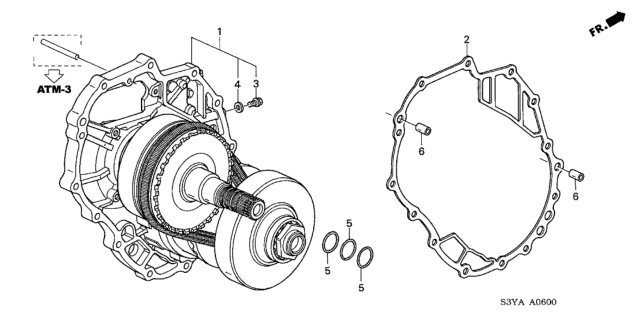 2004 Honda Insight AT Intermediate Plate Diagram