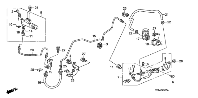 2007 Honda Civic Clutch Master Cylinder (1.8L) Diagram