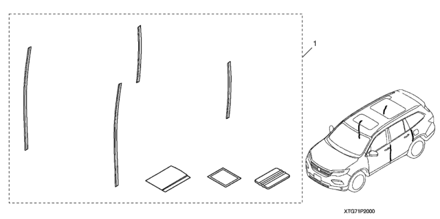 2018 Honda Pilot Door Edge Film Diagram