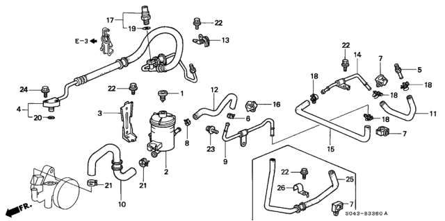 1996 Honda Civic P.S. Pipe Diagram