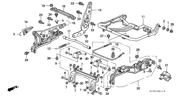 1999 Honda CR-V Plate, Tilt Up Connecting Diagram for 82266-S10-003