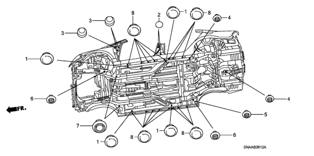 2009 Honda Civic Grommet (Lower) Diagram