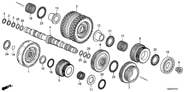 2016 Honda Accord AT Secondary Shaft - Clutch (Low/2nd-5th) (V6) Diagram