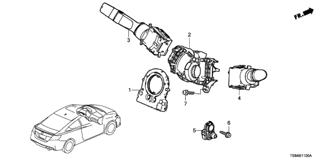 2015 Honda Civic Switch, Body Diagram for 35251-TV0-B01