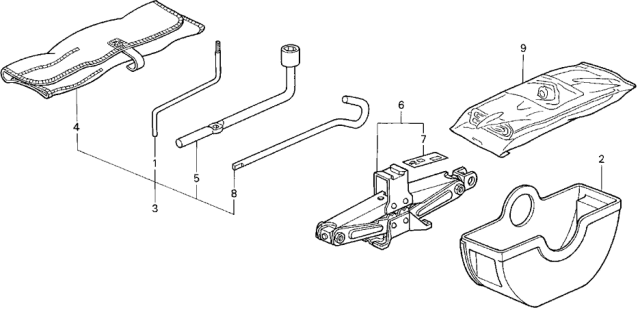 1998 Honda Odyssey Tool Set (Sunroof) Diagram for 89000-SE3-A21