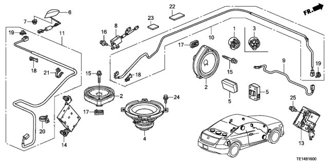 2012 Honda Accord Radio Antenna - Speaker Diagram