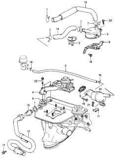 1982 Honda Civic Stay, Air Suction Muffler Diagram for 18785-PA5-661