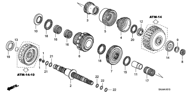 2008 Honda Odyssey 5 Door EXL-T (PAX) KA 5AT AT Secondary Shaft Diagram