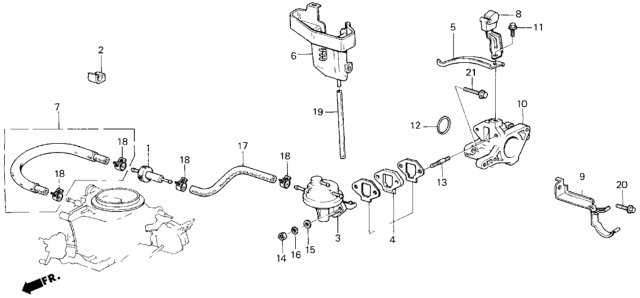 1985 Honda Civic Clamp, Fuel Hose Diagram for 16239-PE0-000