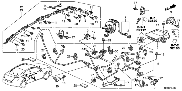 2010 Honda Accord SRS Unit Diagram