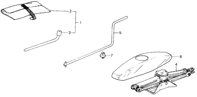 1987 Honda Civic Tool Bag Diagram for 89101-SB6-010