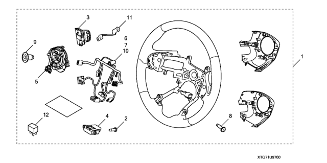 2018 Honda Pilot 5 Door EX-L (AWD/SENSING) KA 6AT Heated Steering Wheel Diagram