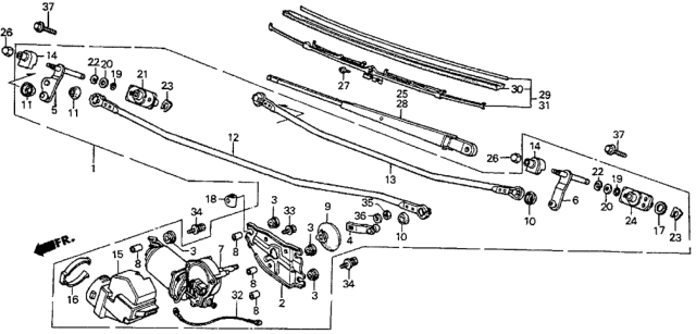 1984 Honda Prelude Rod Unit B Diagram for 38415-SB0-671