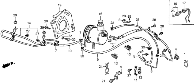 1987 Honda Civic Belt, Power Steering Pump (Mitsuboshi) Diagram for 56992-PE0-004