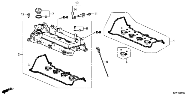 2014 Honda Accord Hybrid Cylinder Head Cover Diagram