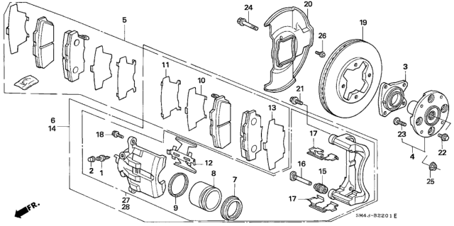 1993 Honda Accord Front Brake Diagram