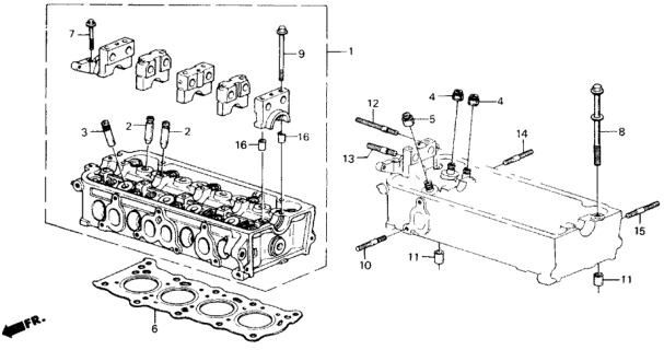 1988 Honda Accord Cylinder Head Diagram