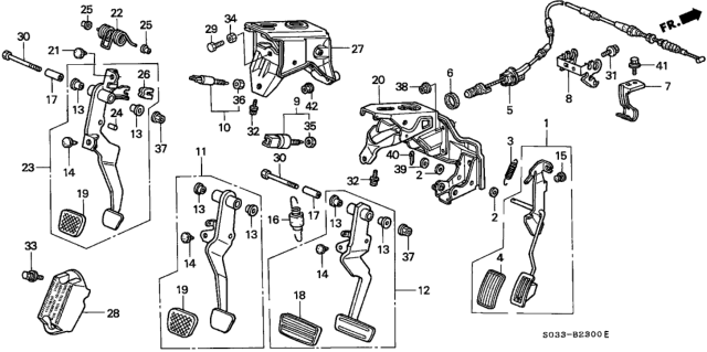 1997 Honda Civic 3 Door CX KL 5MT Pedal Diagram