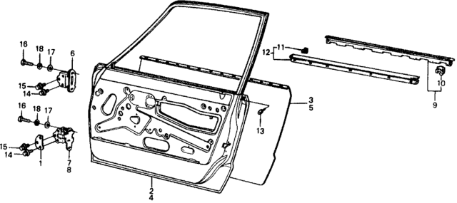 1977 Honda Civic 5 Door ** KL HMT Front Door Panels Diagram