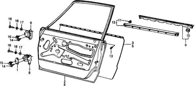 1976 Honda Civic Panel, R. FR. Door Diagram for 04652-663-670ZZ