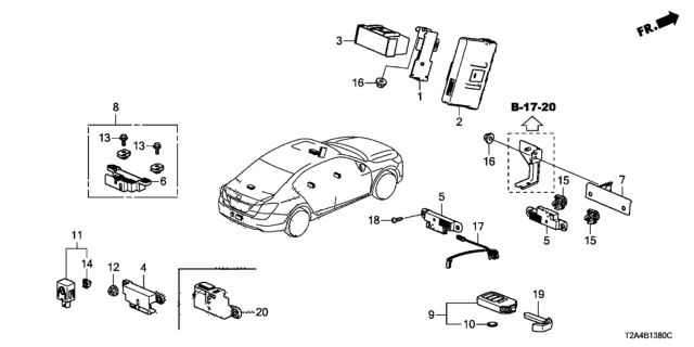 2015 Honda Accord Control Unit, Smart Power Diagram for 38329-T2F-A21