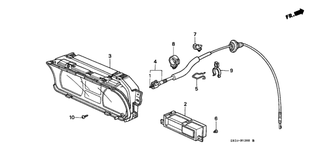 1991 Honda Civic 3 Door SI KA 5MT Combination Meter Diagram