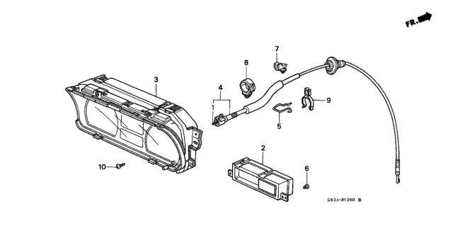 1991 Honda Civic Meter Assembly, Combination (Northland Silver) Diagram for 78100-SH3-L92