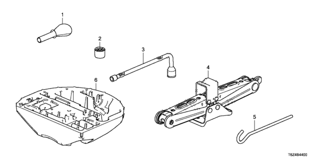 2017 Honda Ridgeline 4 Door RTL (2WD) KA 6AT Tools - Jack Diagram