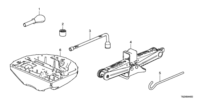 2021 Honda Ridgeline Tools - Jack Diagram