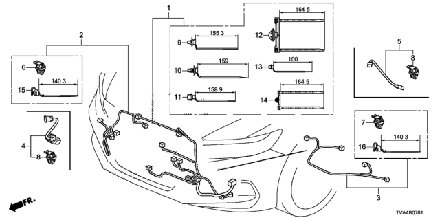 2021 Honda Accord Clip, Band Harness (100MM) (Black) Diagram for 91546-TVA-003