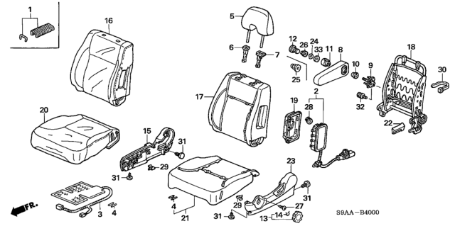 2006 Honda CR-V Front Seat (Driver Side) Diagram