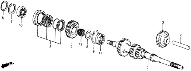 1987 Honda CRX Bearing, Needle (25X30X23) Diagram for 91108-PE6-008