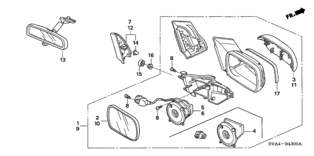 2006 Honda Civic Actuator, Driver Side Diagram for 76215-SVA-A11