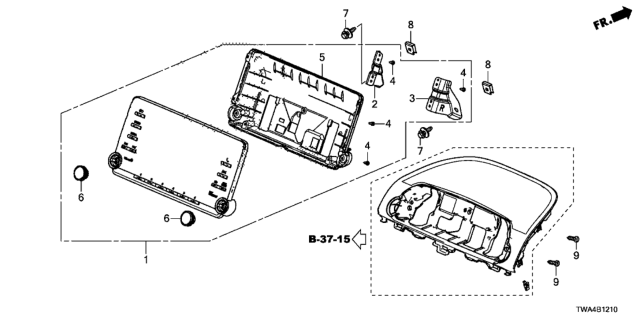 2020 Honda Accord Hybrid DISPLAY, CTR (8INCH) Diagram for 39710-TVA-A23