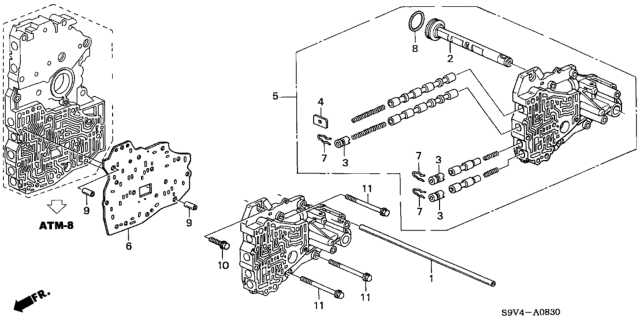 2005 Honda Pilot AT Servo Body Diagram