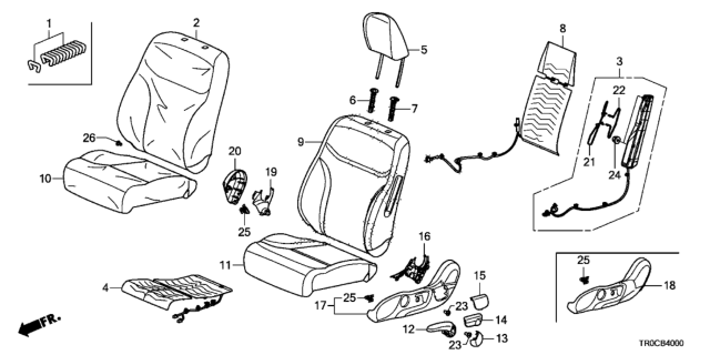 2015 Honda Civic Headrest *YR400L* Diagram for 81140-TR3-V21ZA