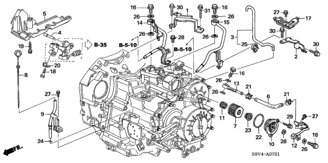 2005 Honda Pilot Pipe B (ATf) Diagram for 25920-PVG-000