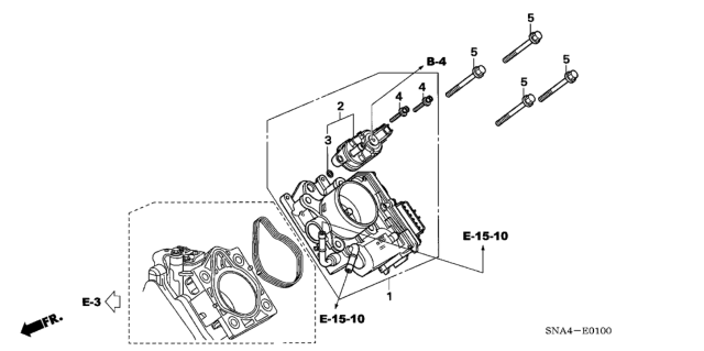 2006 Honda Civic Throttle Body, Electronic Control (Gma4B) Diagram for 16400-RNA-A01