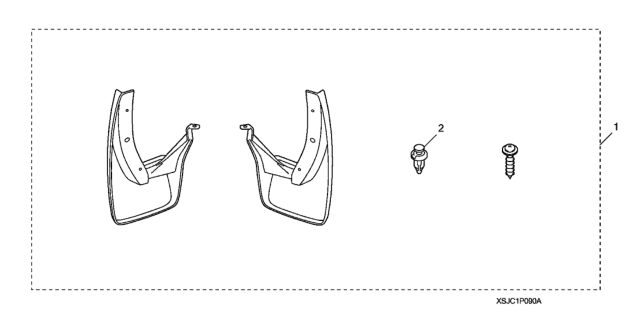 2012 Honda Ridgeline 4 Door RTL (MFG US2) KA 5AT Rear Splash Guards Diagram
