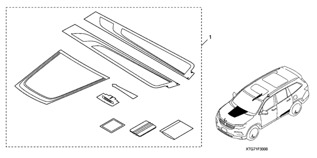 2021 Honda Pilot Exterior Graphics Package Diagram