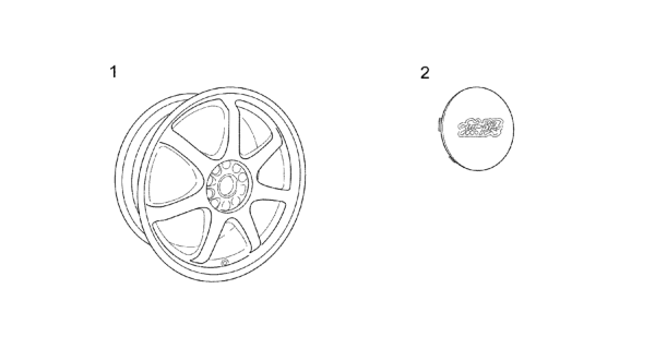 2008 Honda Civic Mugen Gp Wheel (18") Diagram