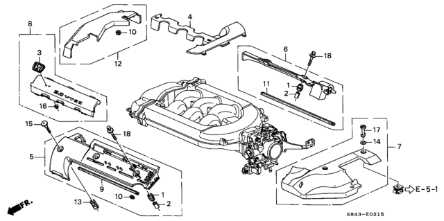 1999 Honda Accord Plate, Design Diagram for 17125-P8A-K01