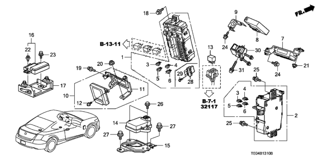 2011 Honda Accord Control Unit (Cabin) Diagram 1