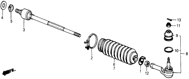 1985 Honda Civic 5 Door DX KA 5MT Tie Rod Diagram