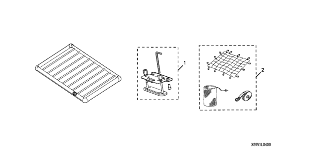 2004 Honda Pilot 5 Door EXL (NAVIGATION) KA 5AT Luggage Basket Diagram