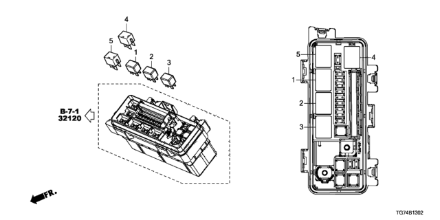 2020 Honda Pilot 5 Door TRG (2WD) KA 9AT Control Unit (Engine Room) Diagram 3